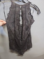 NWOT Womens Fredericks Of Hollywood Black Lace Teddy SZ M