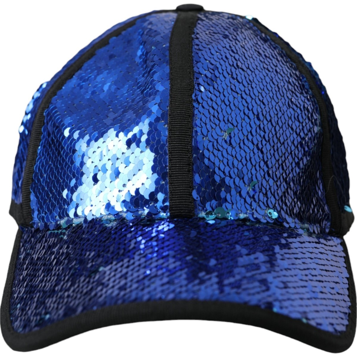 DOLCE & GABBANA Hat Men Royal Blue Sequin Baseball Capello s. 58