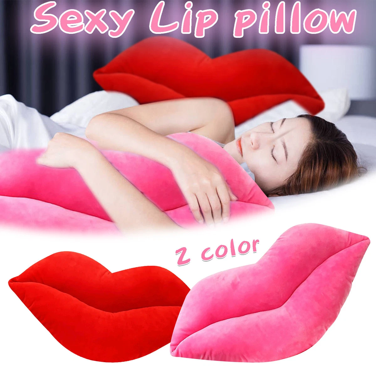 Red lips cheap pillow
