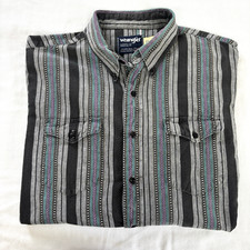 VTG 90s Wrangler Western Shirt Striped Long Sleeve Mens XL 17.5 34/35 USA