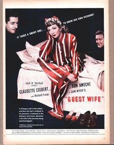1945 Guest Wife Claudette Colbert Original Vintage Movie Promo Ad