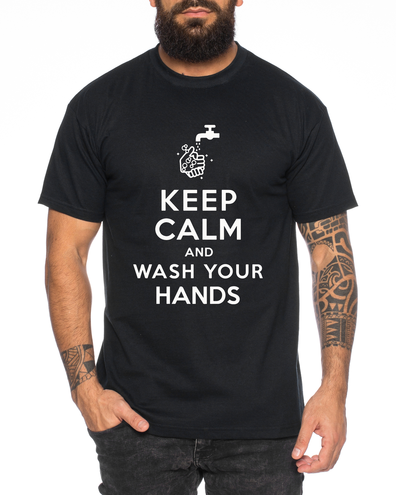 ALTRA Wash your Hands T shirt da uomo Keep Calm and wash your Hands