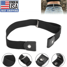 Elastic Invisible Waist Belt for Jeans No Bulge Buckle-Free Men Women
