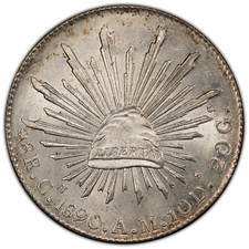 未曾流通1890 年墨西哥第二共和国银币(1867-1905) | eBay