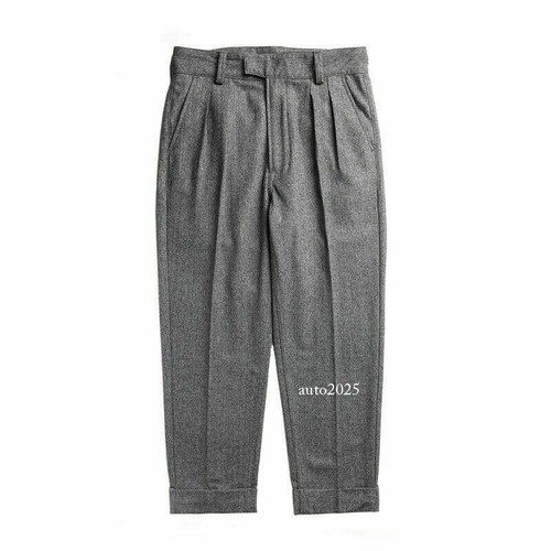 Red Tornado British Woolen Gurkha Formal Pants Retro Men's Casual Trousers Gray - Picture 10 of 23