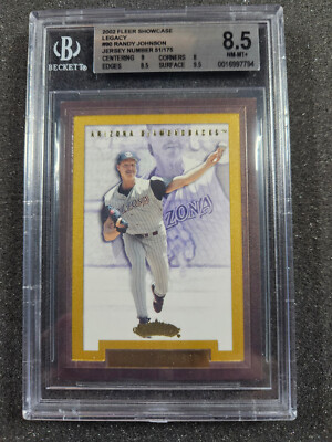 🌟 2002 Fleer Showcase Legacy Randy Johnson BGS 8.5 HOF JERSEY#51/175