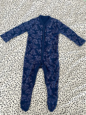 TU Baby Footed Dinosaur Print Babygrow 6-9m Blue Cotton Jersey