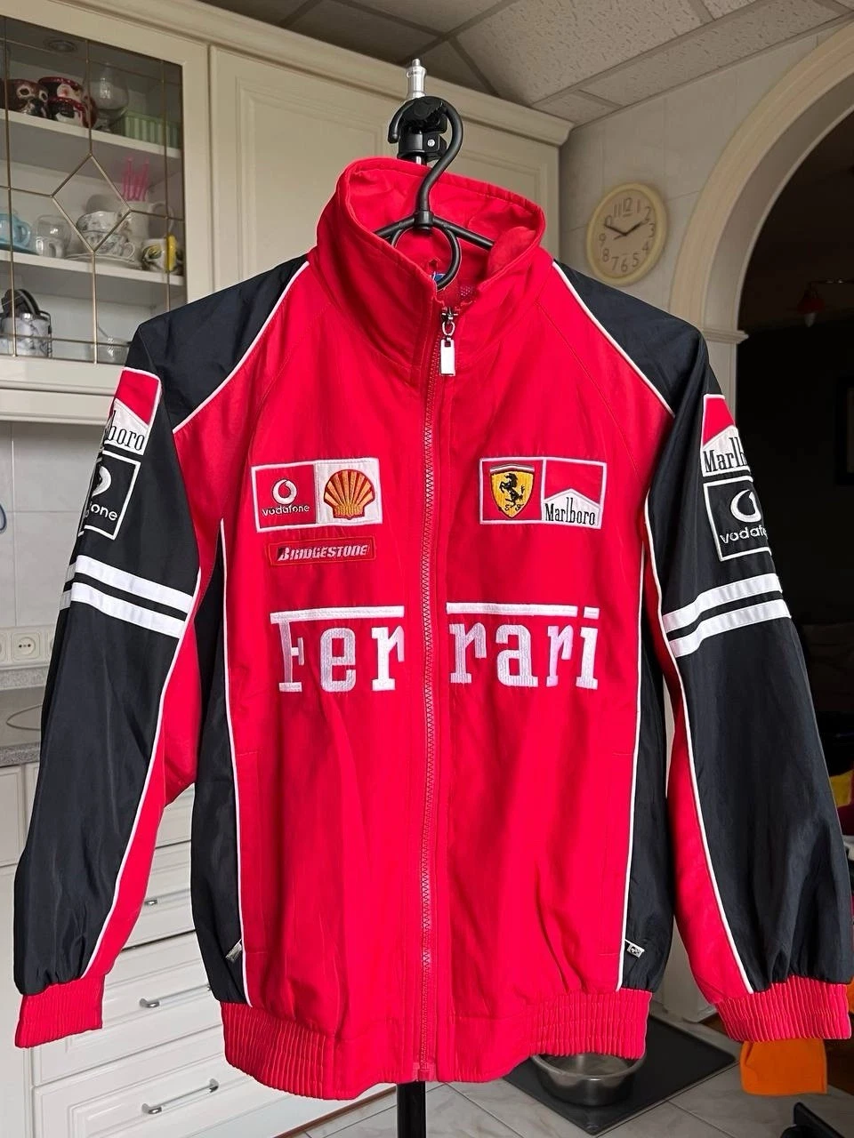 Vintage 90s Marlboro Racing Ferrari Light Jacket Windbreaker Size M KIDS JACKET