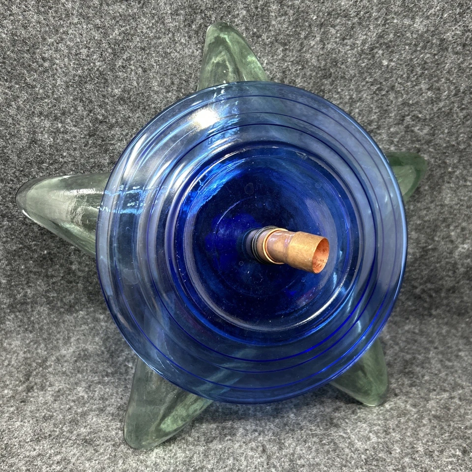 Handmade Starfish Flower Glass Garden Art Beautiful Blue & Green Yard Art - Image 4 of 4