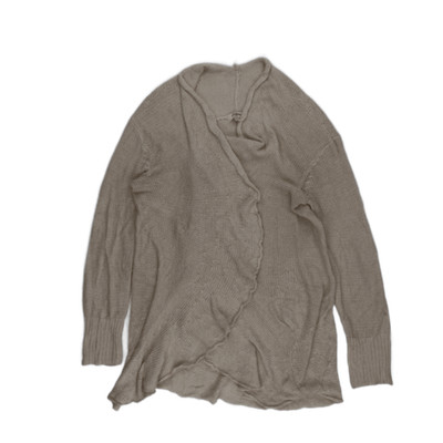 Umgee Damen beige Textil vorne offen Langarm Strickjacke Pullover Gr. L