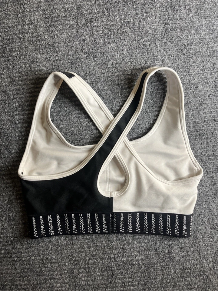 Under Armour Sports Bra Women XS Black White Gym Yoga Running Sports - Image 3 of 4
