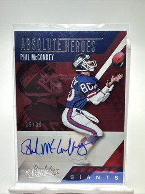 2017 Panini Absolute Absolute Heroes Auto Gold /99 Phil McConkey #AHA-PM Auto