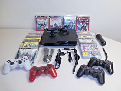 Sony PlayStation 3 PS3 Slim 160GB, 13 Spiele & 4x Contr., 2 Jahre Garantie