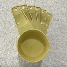 Vintage Tupperware Bright Yellow Tupperware Measuring Cups Set of 6 Nesting