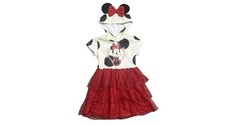 Disney Tutu Dress Girls Size 6 Multicolor Minnie Mouse Hooded Polka Dot Glitter