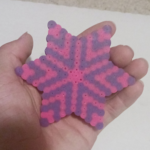 Handmade Fused Perler Bead Star Pink & Purple