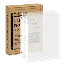 200 Heavy Duty Sheet Protectors 8.5 x 11 Inch Clear Top Load 3-Hole Reinforced P