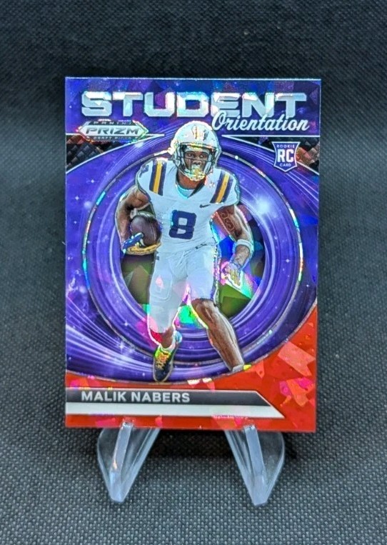 2024 Panini Prizm Draft Picks Student Orientation Malik Nabers Rookie Red Ice RC