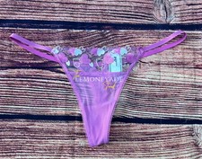 Victoria  s Secret PINK Wink Sweetheart Embroidery Micro Thong Panty MEDIUM M