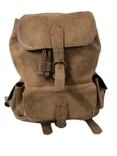 Village Tannery Brown Saddle Leather Large Back Pack Excellent Condition