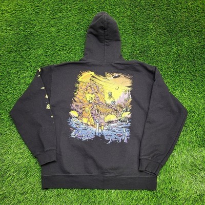 Rick-And-Morty Alien Hoodie Medium 20x25 Black