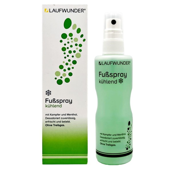 Spray para pies Lauffunder 125 ml desodorizante control de olores spray de enfriamiento, mentol