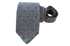 ROBERT TALBOTT MEN'S TIE GREEN/PAISLEY Width: 3.50" Length: 56"