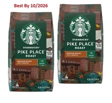2-PACK Starbucks Pike Place Roast, Ground Coffee, Medium Roast, 32 Oz each bag