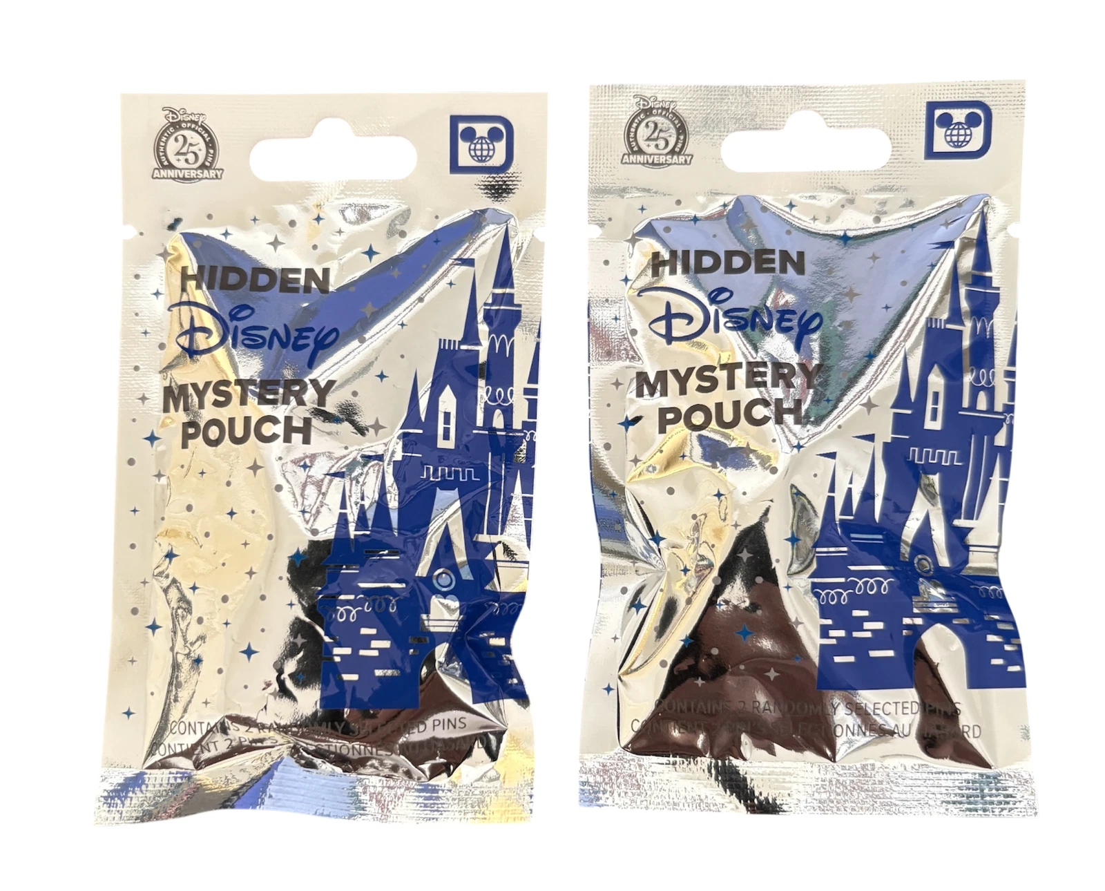 Disney World Parks Hidden Mystery Wave A Blue Pin Pack Pouch Set of 2 Sealed NEW