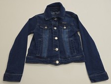 DKNY Girls Denim Jacket Size 7 Button Front Blue Jean Stretch