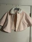 NWT Girls Size 5-6 Janie & Jack Pink Soft Cape Coat Faux Fur White Collar Pocket — photo 1