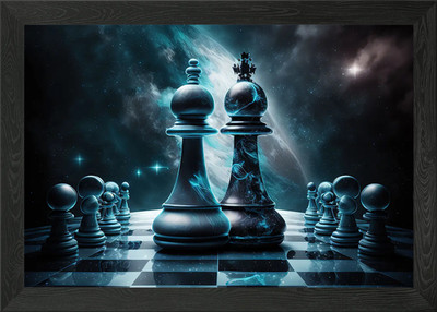 Schach Universum gerahmtes Wandbild Poster Leinwanddruck Bild
