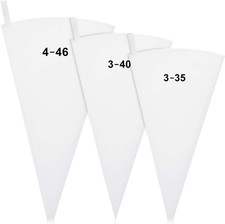 Reusable Canvas Pastry Piping Bags Set - 14, 16, 18 Inch for Cake Decorating