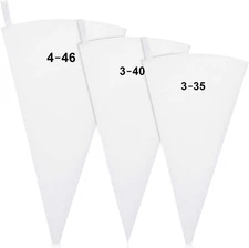 Reusable Canvas Pastry Piping Bags Set - 14, 16, 18 Inch for Cake Decorating