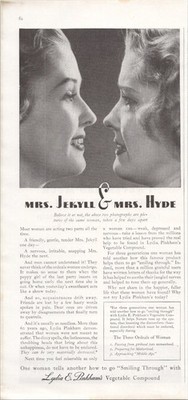 Lydia E. Pinkham 1937 Original Print Ad Mrs Jekyll & Mrs Hyde Women Health