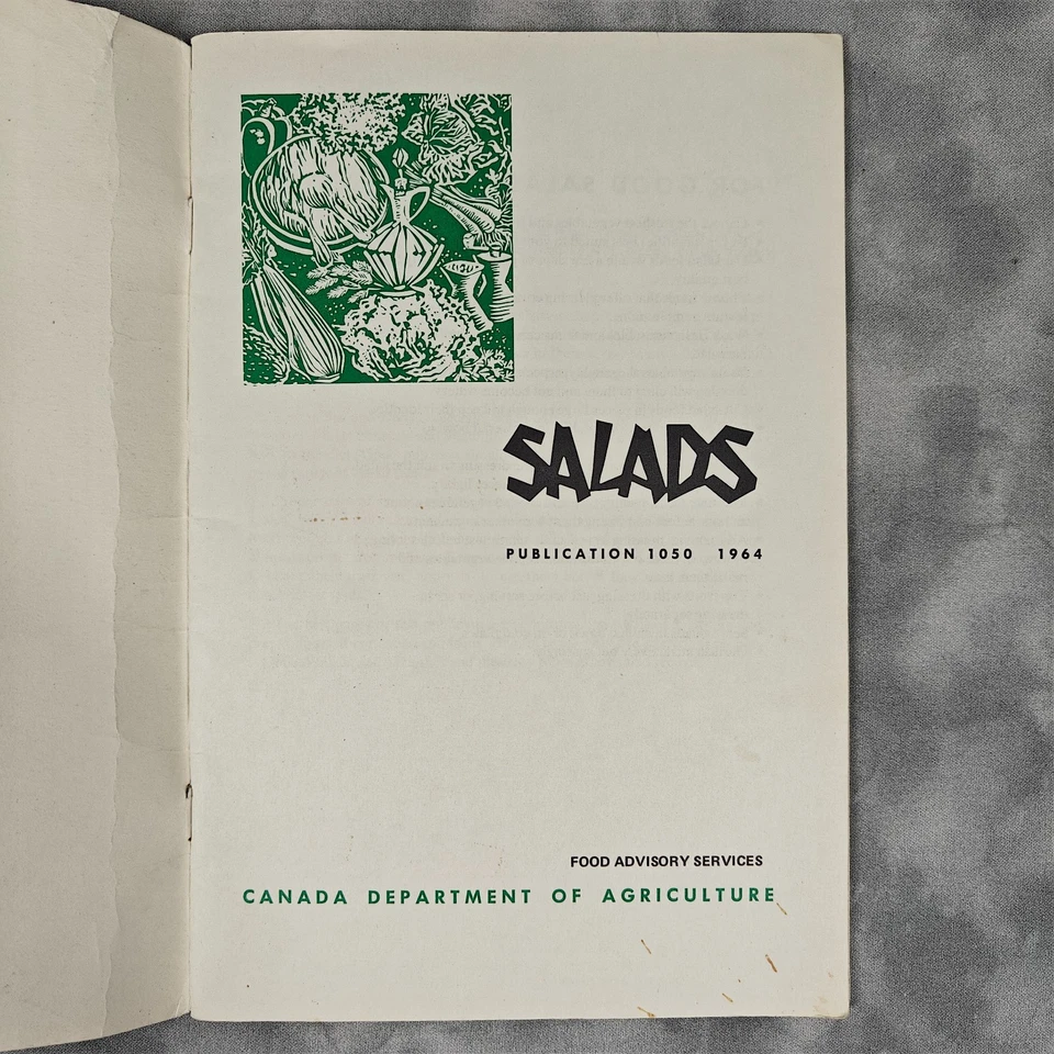 1964 Salads Cookbook Pamphlet Canada Dept of Agriculture Publication 1050 - Image 3 of 4