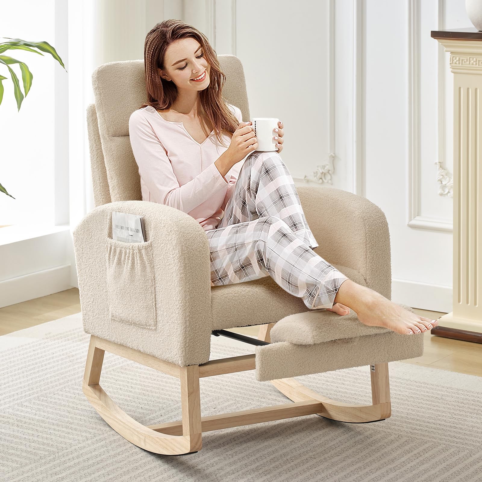 Nursery, Nursing Rocking Chairs With Foot Rest For Mom Nursery,...