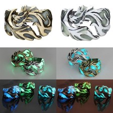 Glow in the Dark Dragon Ring Adjustable Vintage Blue Green Gothic Jewelry