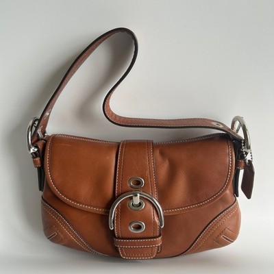 Coach Soho Flap Brown Leather Shoulder Bag Excellent F10188