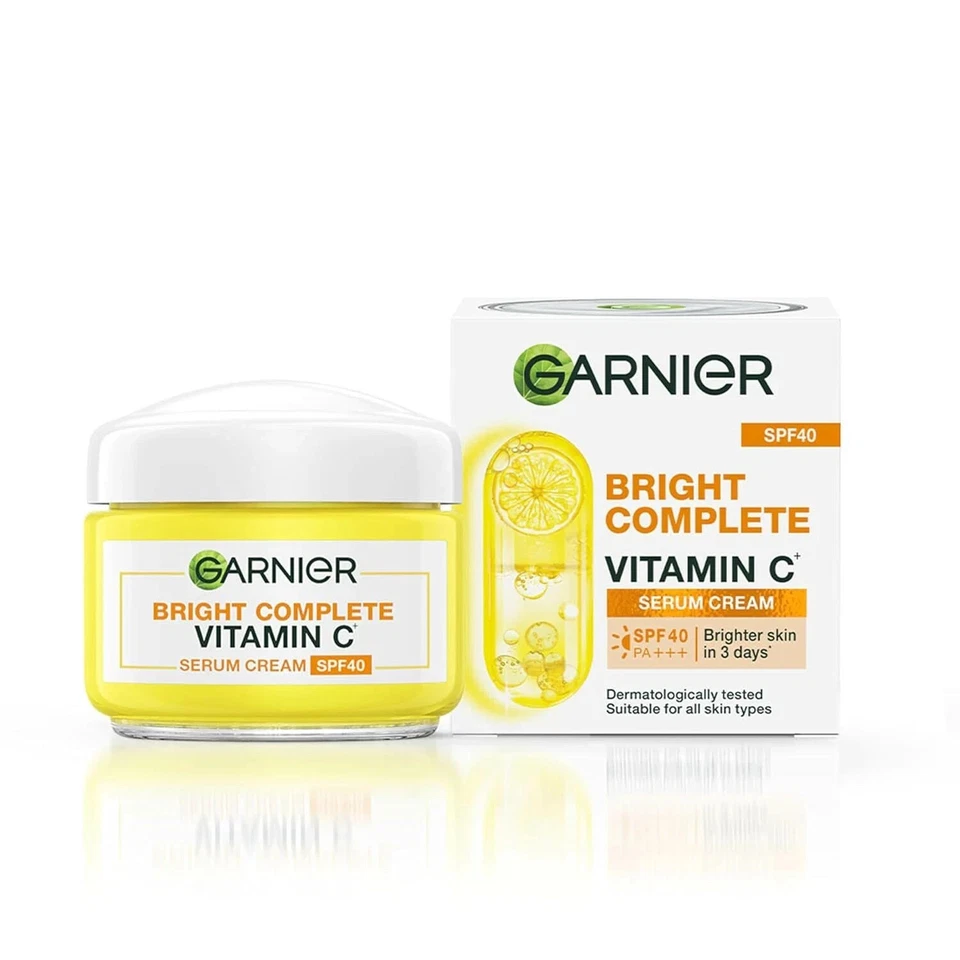 Garnier Bright Complete крем-сыворотка с витамином C+ SPF 40 УФ осветляющий крем для лица - Изображение 3 из 3