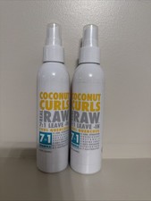 Real Raw Leave-In Coconut Curls 7-In-1 Quencher 6oz  -Two PACK-Defrizz, Detangle