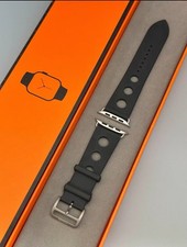 Hermes Apple Watch Strap Carving H Diving Rubber black 49mm
