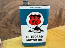 VINTAGE~ PHILLIPS 66 1-QT FLAT MOTOR OIL CAN~ HARD CAN TO FIND IN THIS CONDITION