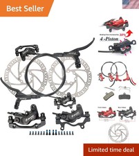 Zoom HB876 4-Piston Hydraulic Disc Brake Set for Mountain Bike, Front  Rear
