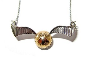 Authentic HARRY POTTER GOLDEN SNITCH GOLD AND SILVER 18K GOLD-PLATED PENDANT NECKLACE