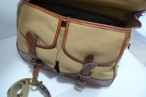 HACKETT LONDON--COTTON CANVAS & LEATHER TRIM BAG- WITH REMOVABLE PADDED INSERTS - Picture 17 of 24