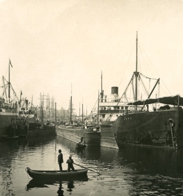 Belgien Hafen Antwerpen Dock Schiffe Segelboote alt NPG Stereo Foto 1906