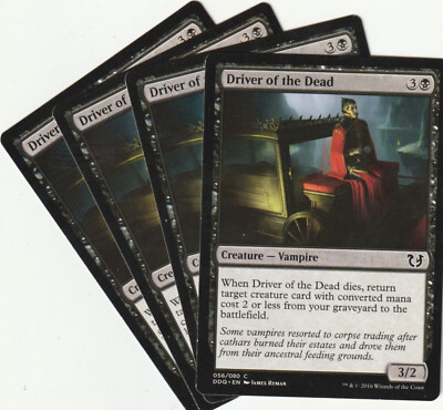   4 MAGIC The Gathering DRIVER OF THE DEAD Black Creature PLAYSET DDQ/EN 2016