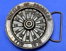 Wheels Of Progress For A Nation And Handicap People Bicentennial Belt Buckle