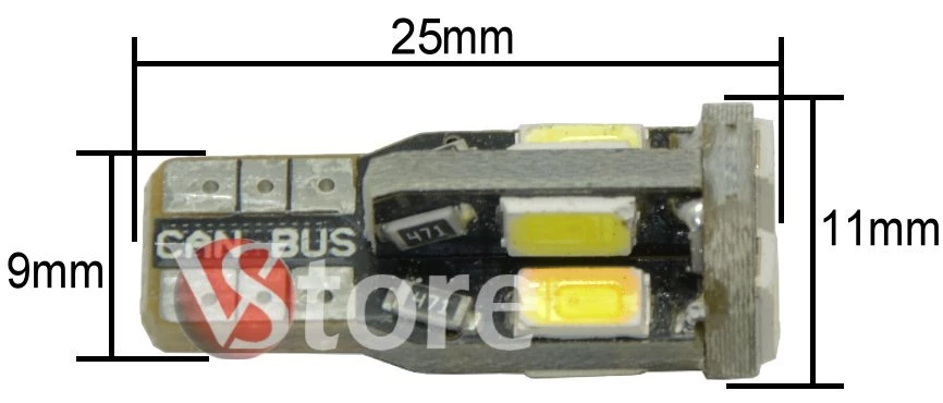 2 Pack Lampade T10 Led 10SMD 5630 Can-Bus BIANCO Posizione Luce Targa Luminosi - Immagine 3 di 3